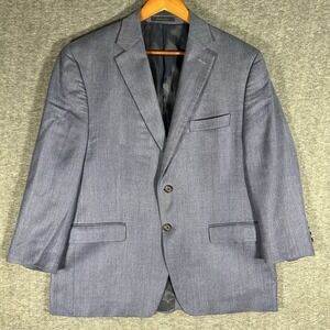 Lauren Ralph Lauren Mens Suit Jacket Blazer Silk Wool 44S Blue Sport Coat